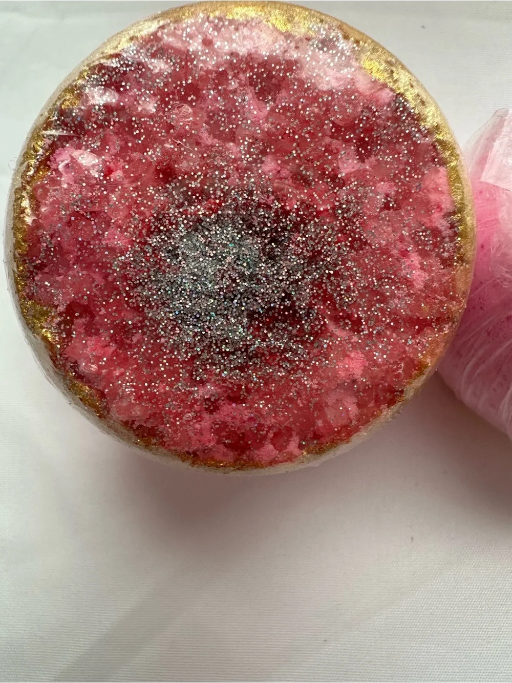Joon x Moon Revitalize Geode Bath Bomb Set of 2 Pink Glitter Sea Salt 3.7 oz NIB